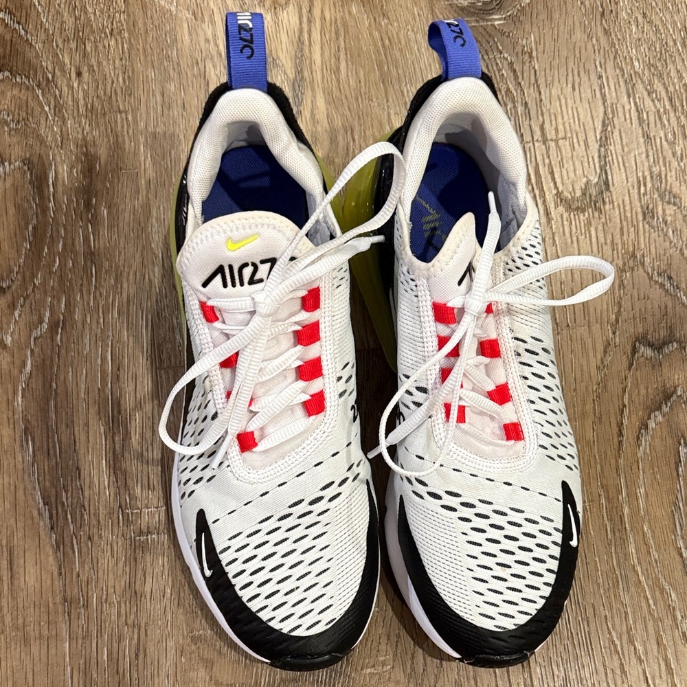 Nike Air Max 270 White Black with Lime Accents - Picture 2 of 6